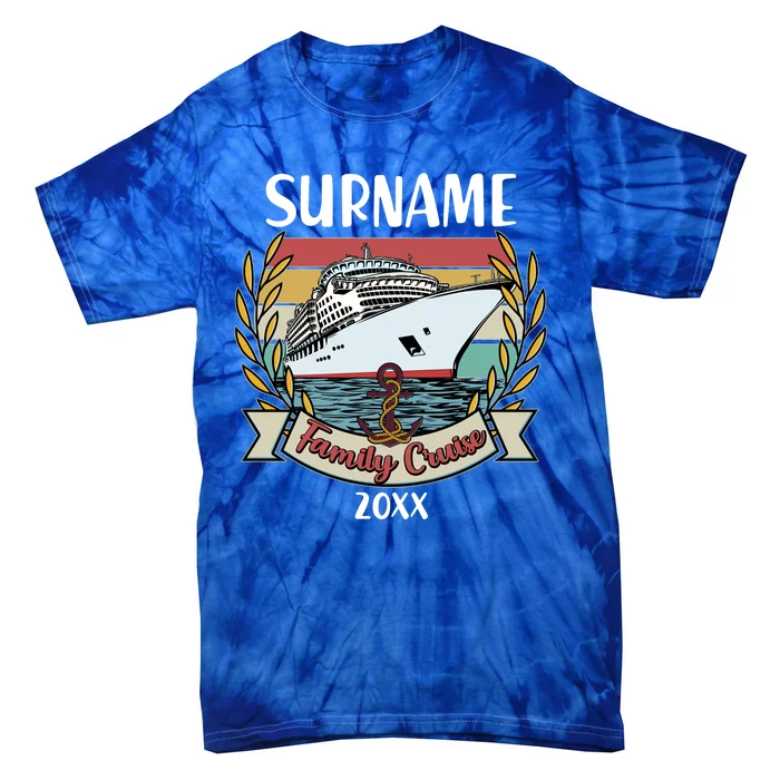 Personalized Custom Name And Year Family Cruise Tie-Dye T-Shirt