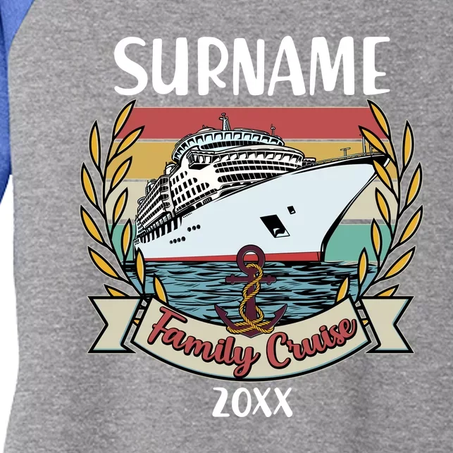 Personalized Custom Name And Year Family Cruise Women's Tri-Blend 3/4-Sleeve Raglan Shirt