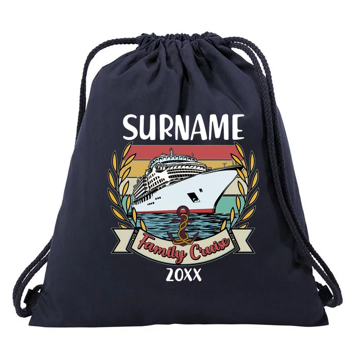 Personalized Custom Name And Year Family Cruise Drawstring Bag