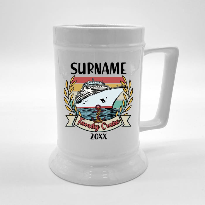 Personalized Custom Name And Year Family Cruise Front & Back Beer Stein