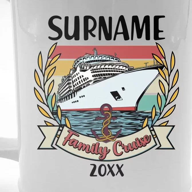 Personalized Custom Name And Year Family Cruise Front & Back Beer Stein