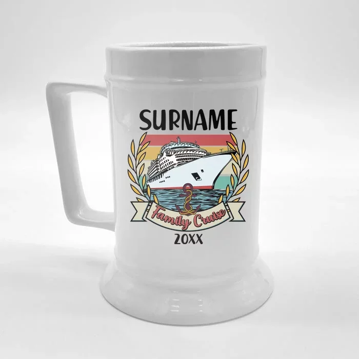 Personalized Custom Name And Year Family Cruise Front & Back Beer Stein