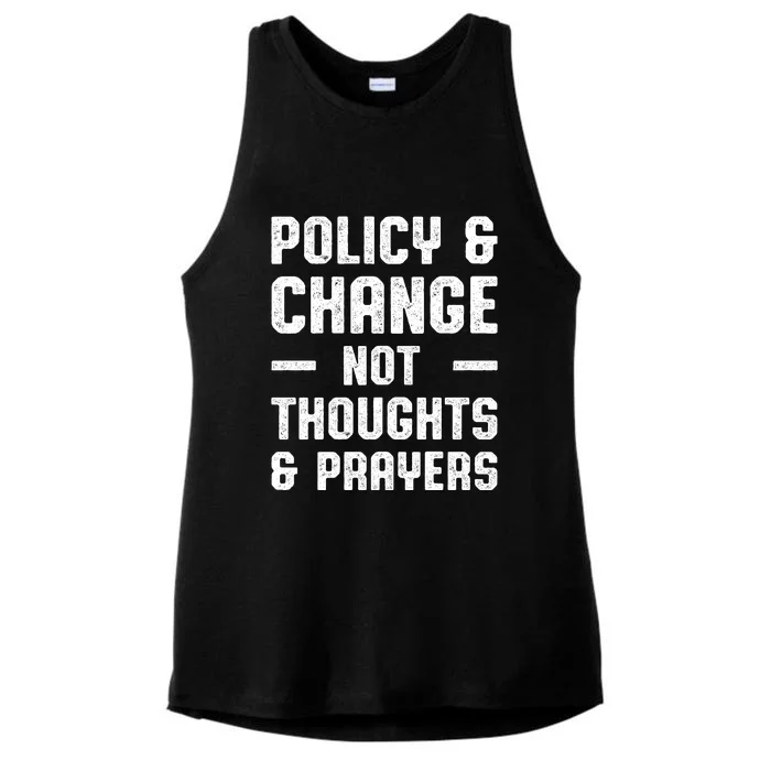 Policy & Change Not Thoughts & Prayers | Anti Gun Ladies Tri-Blend Wicking Tank