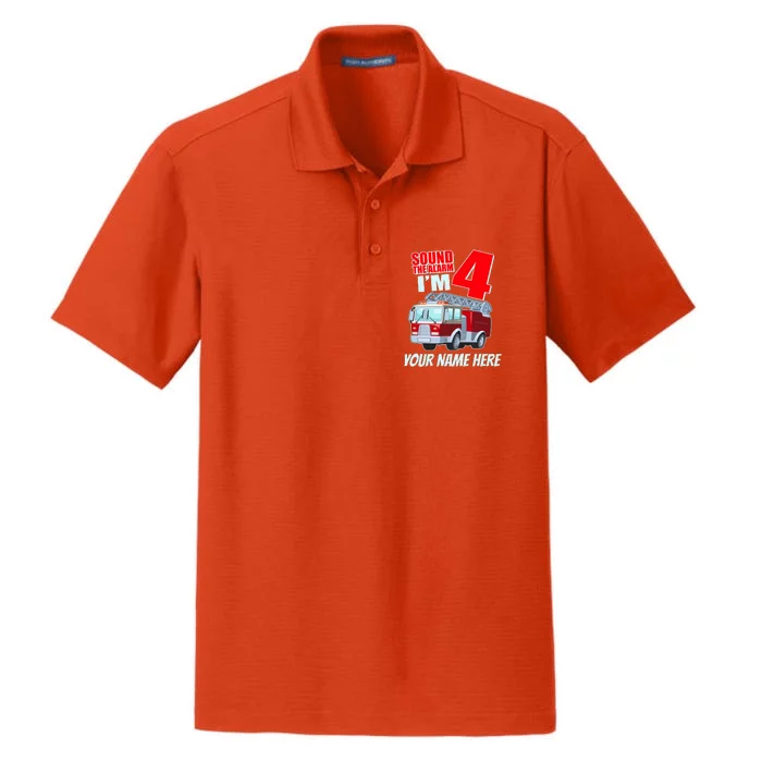 Personalized Custom Name Cute Funny Sound The Alarm I'm 4 Four Dry Zone Grid Performance Polo