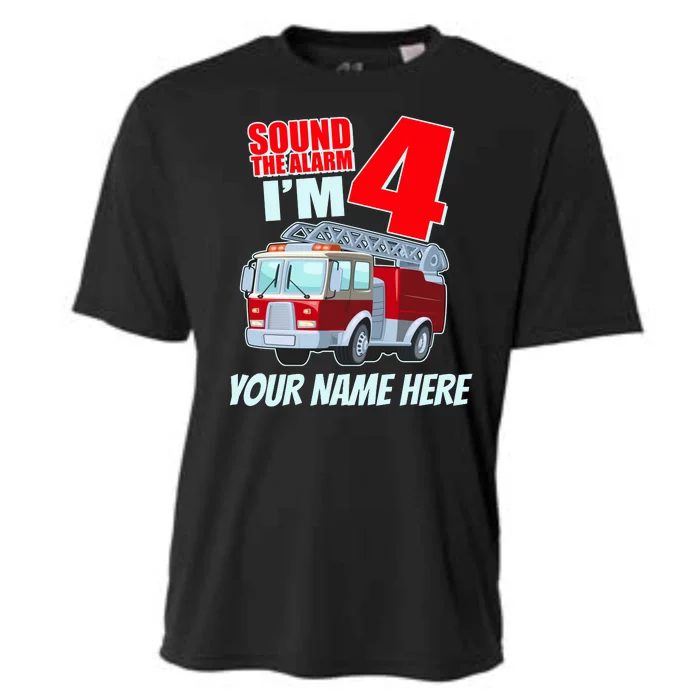 Personalized Custom Name Cute Funny Sound The Alarm I'm 4 Four Cooling Performance Crew T-Shirt