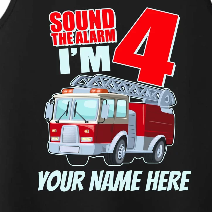 Personalized Custom Name Cute Funny Sound The Alarm I'm 4 Four Performance Tank