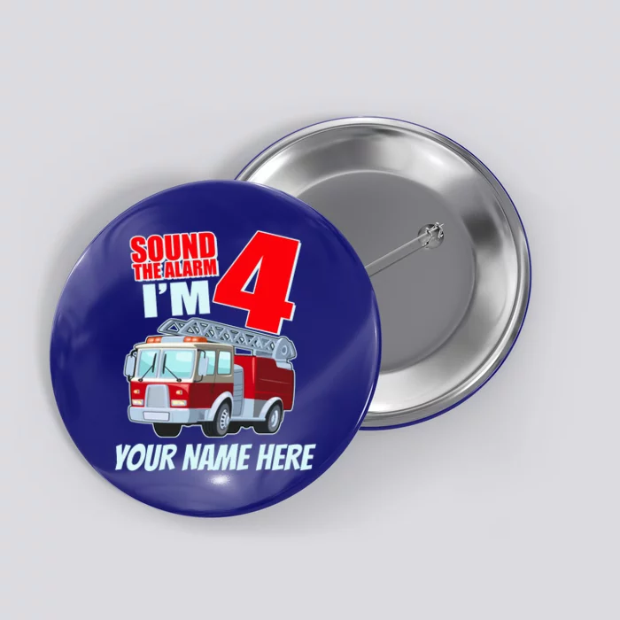 Personalized Custom Name Cute Funny Sound The Alarm I'm 4 Four Button