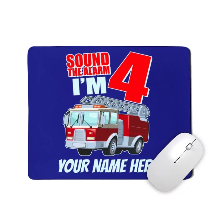 Personalized Custom Name Cute Funny Sound The Alarm I'm 4 Four Mousepad