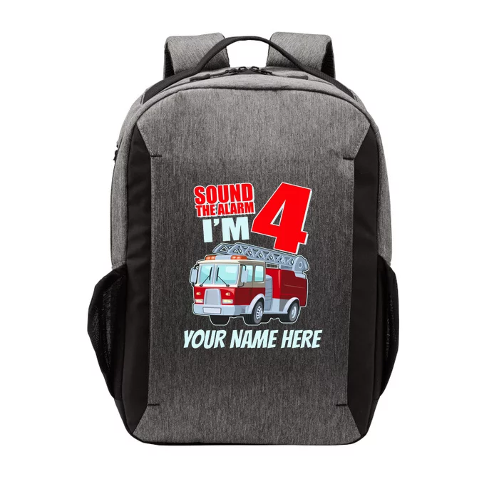 Personalized Custom Name Cute Funny Sound The Alarm I'm 4 Four Vector Backpack