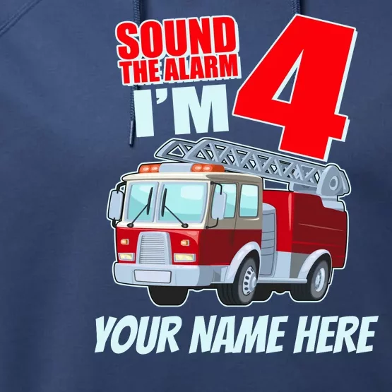 Personalized Custom Name Cute Funny Sound The Alarm I'm 4 Four Performance Fleece Hoodie