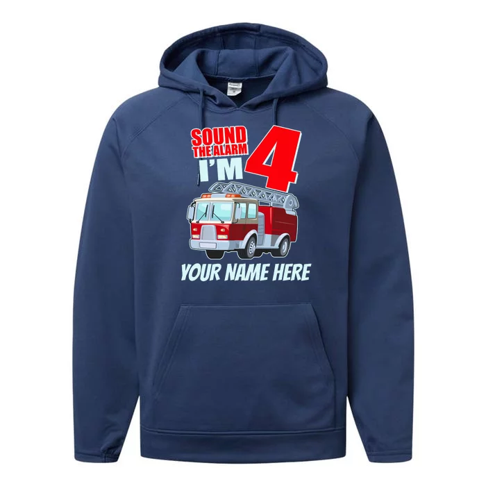 Personalized Custom Name Cute Funny Sound The Alarm I'm 4 Four Performance Fleece Hoodie