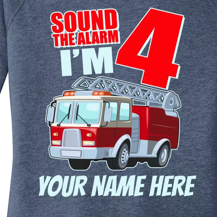 Personalized Custom Name Cute Funny Sound The Alarm I'm 4 Four Women's Perfect Tri Tunic Long Sleeve Shirt