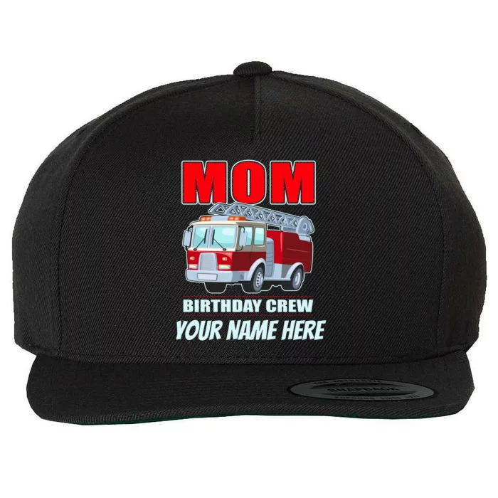 Personalized Custom Name Cute Funny Mom Birthday Crew Firetruck Wool Snapback Cap