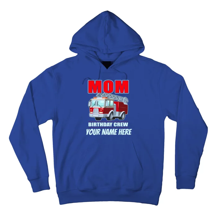 Personalized Custom Name Cute Funny Mom Birthday Crew Firetruck Hoodie