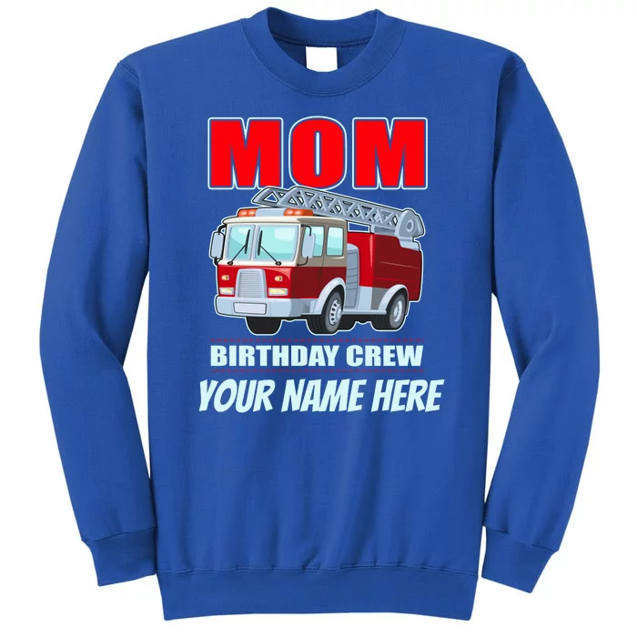 Personalized Custom Name Cute Funny Mom Birthday Crew Firetruck Sweatshirt