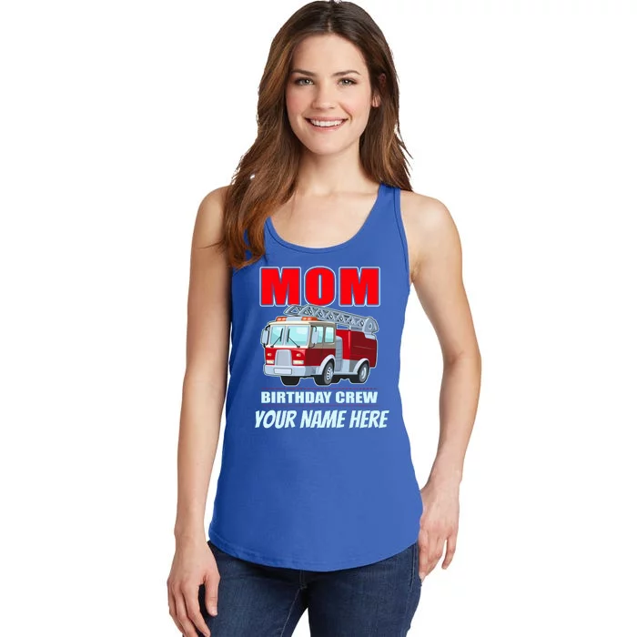 Personalized Custom Name Cute Funny Mom Birthday Crew Firetruck Ladies Essential Tank