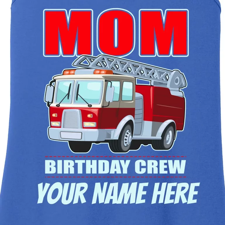 Personalized Custom Name Cute Funny Mom Birthday Crew Firetruck Ladies Essential Tank