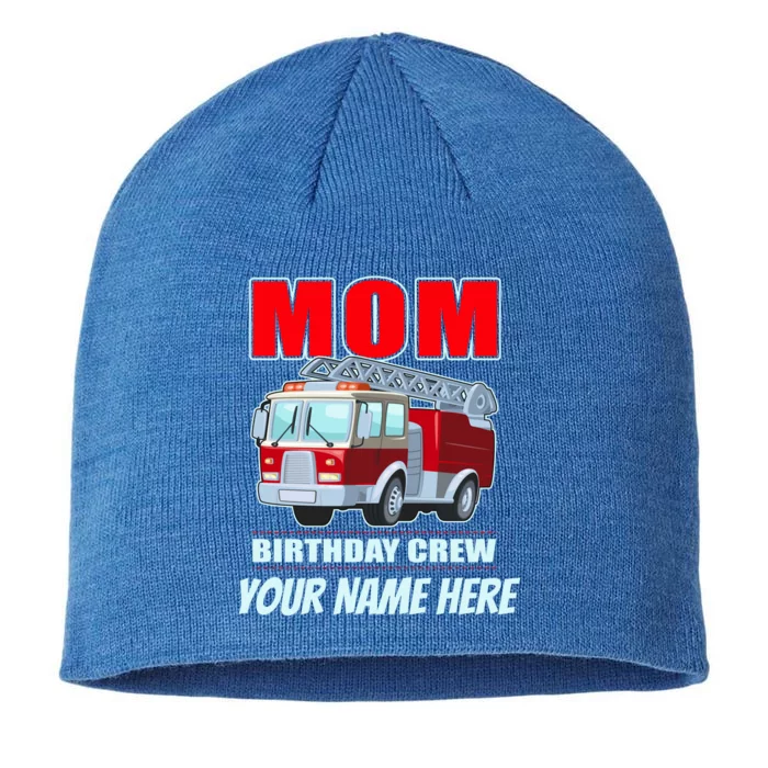 Personalized Custom Name Cute Funny Mom Birthday Crew Firetruck 8 1/2in Sustainable Knit Beanie