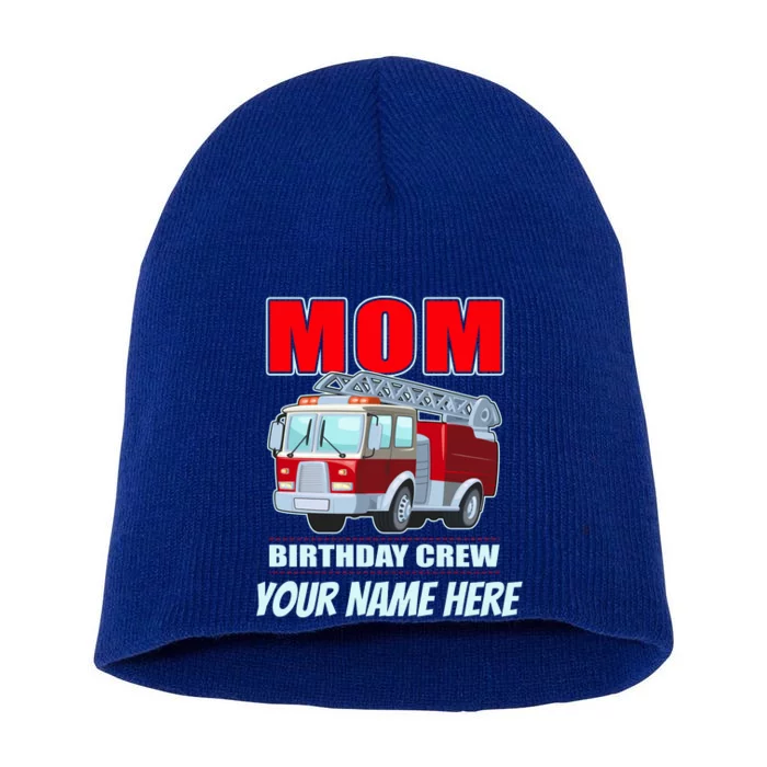 Personalized Custom Name Cute Funny Mom Birthday Crew Firetruck Short Acrylic Beanie