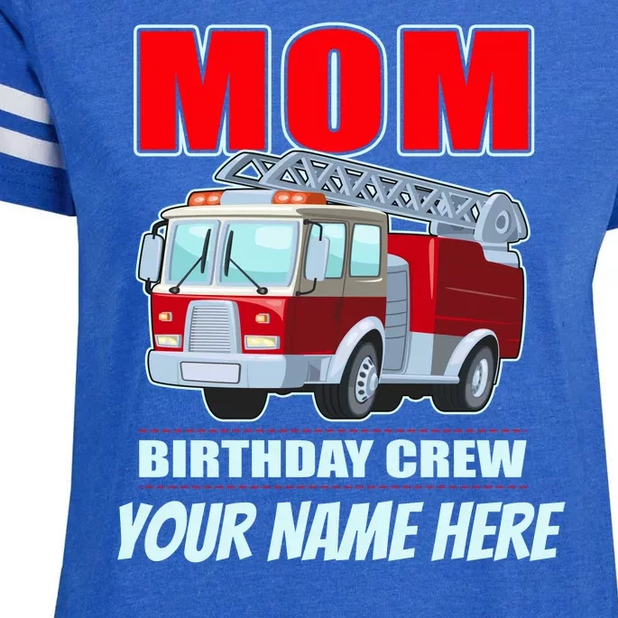 Personalized Custom Name Cute Funny Mom Birthday Crew Firetruck Enza Ladies Jersey Football T-Shirt