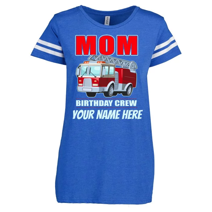 Personalized Custom Name Cute Funny Mom Birthday Crew Firetruck Enza Ladies Jersey Football T-Shirt