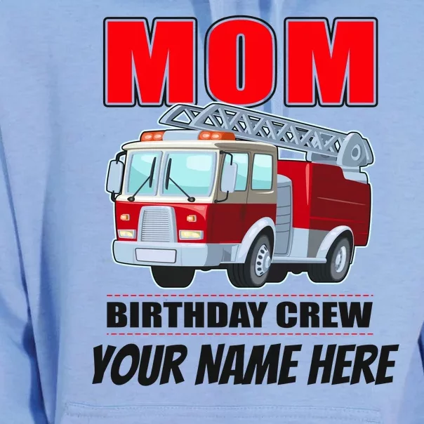 Personalized Custom Name Cute Funny Mom Birthday Crew Firetruck Unisex Surf Hoodie