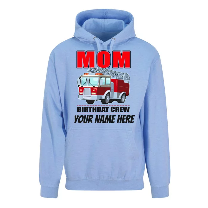 Personalized Custom Name Cute Funny Mom Birthday Crew Firetruck Unisex Surf Hoodie