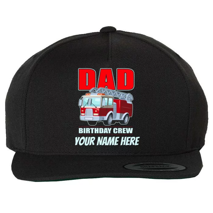 Personalized Custom Name Dad Funny Birthday Crew Firetruck Wool Snapback Cap