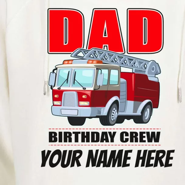 Personalized Custom Name Dad Funny Birthday Crew Firetruck Womens Funnel Neck Pullover Hood