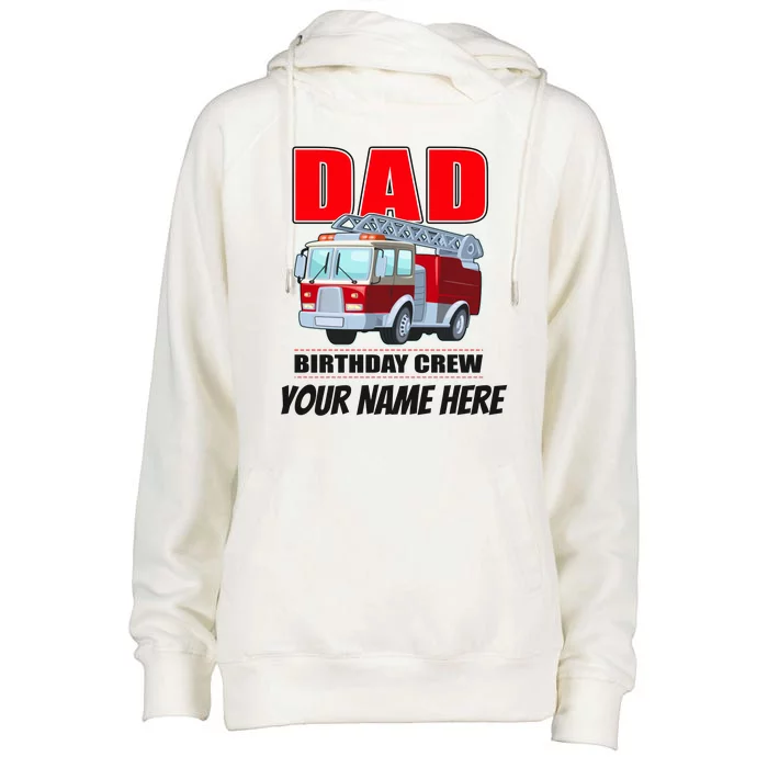 Personalized Custom Name Dad Funny Birthday Crew Firetruck Womens Funnel Neck Pullover Hood