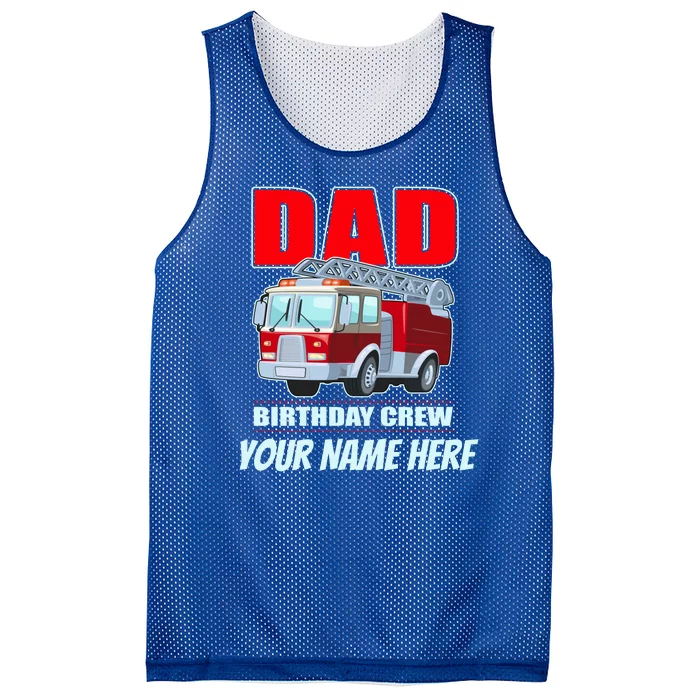 Personalized Custom Name Dad Funny Birthday Crew Firetruck Mesh Reversible Basketball Jersey Tank