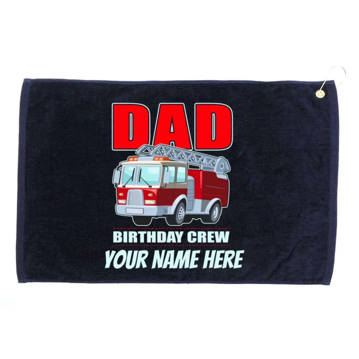 Personalized Custom Name Dad Funny Birthday Crew Firetruck Grommeted Golf Towel