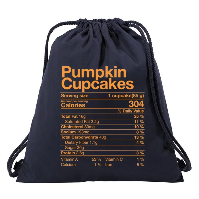 Pumpkin Cupcakes Nutrition Facts Thanksgiving Gift Leg Day Gift Drawstring Bag