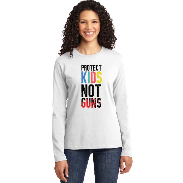 Protect Children Not Guns | March For Our Lives Ladies Long Sleeve Shirt