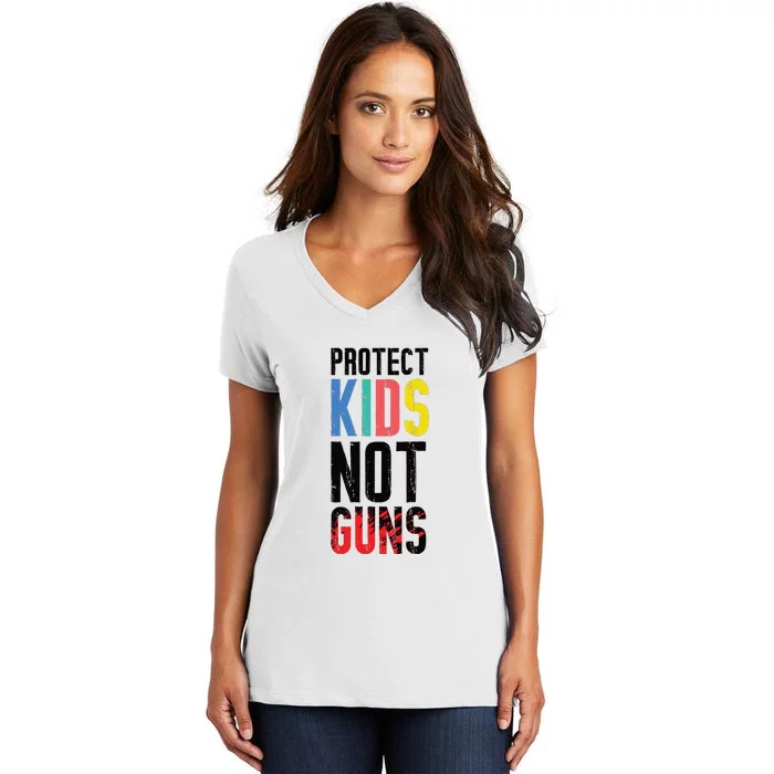 Protect Children Not Guns | March For Our Lives Women's V-Neck T-Shirt