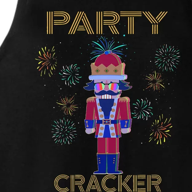 Party Cracker New Years Eve Holiday Nutcracker Squad Ladies Tri-Blend Wicking Tank