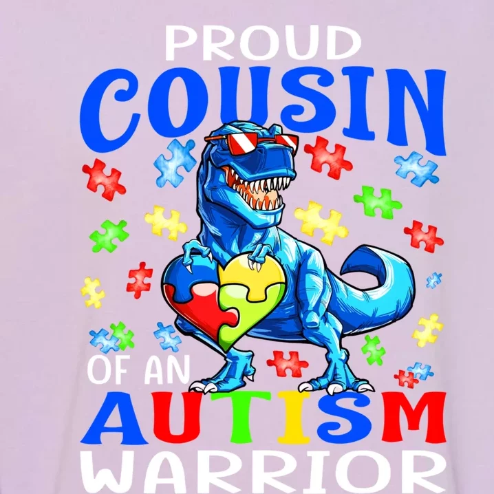 Proud Cousin Of An Autism Warrior Dinosaur Gift Garment-Dyed Sweatshirt