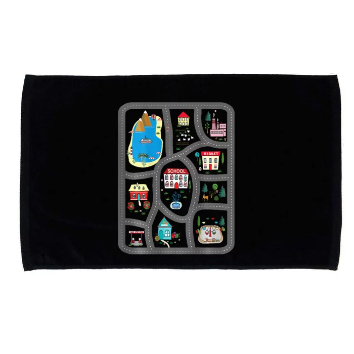 Play Cars On DadS Back Mat Road Car Race Track Microfiber Hand Towel