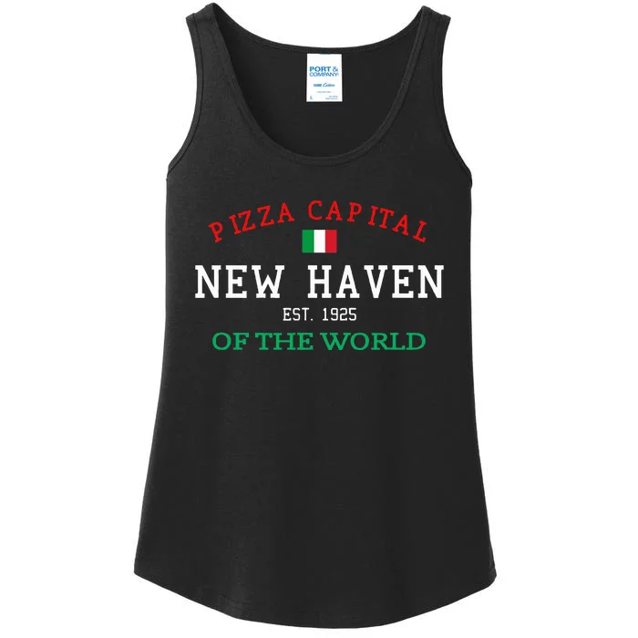 Pizza Capital Of The World New Haven Connecticut Ladies Essential Tank