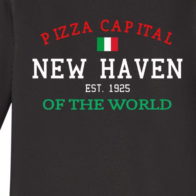 Pizza Capital Of The World New Haven Connecticut Baby Long Sleeve Bodysuit