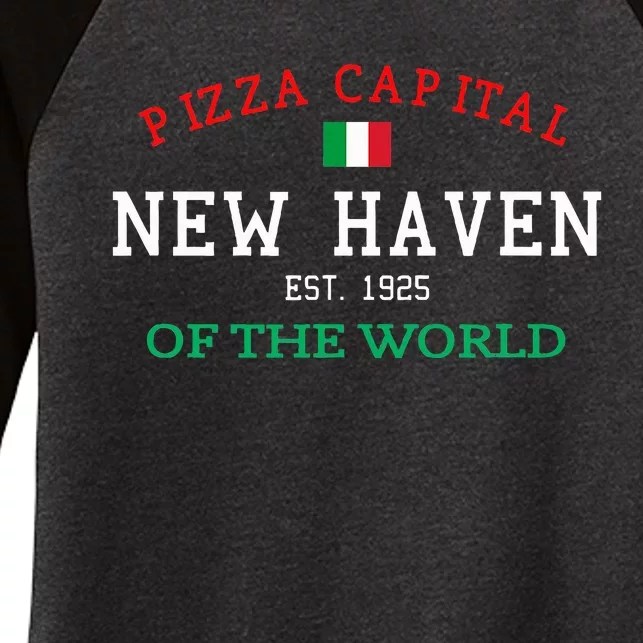 Pizza Capital Of The World New Haven Connecticut Women's Tri-Blend 3/4-Sleeve Raglan Shirt