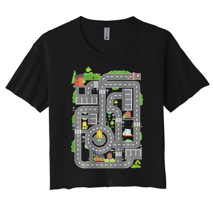 Play Cars On DadS Back And Fathers Play Women's Crop Top Tee