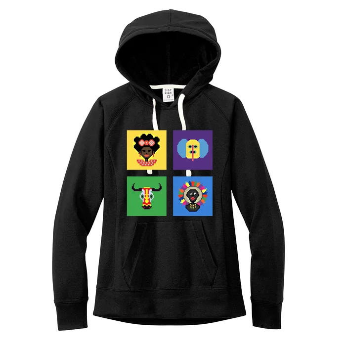 Pixelated Costumes Of Barranquilla's Carnival Miami Florida Meaningful Gift Women's Fleece Hoodie