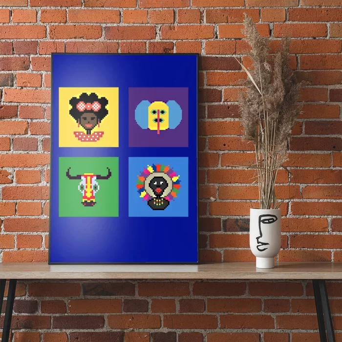 Pixelated Costumes Of Barranquilla's Carnival Miami Florida Meaningful Gift Poster