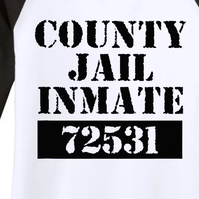 Prisoner Costume Orange Halloween County Inmate Jailhouse Women's Tri-Blend 3/4-Sleeve Raglan Shirt