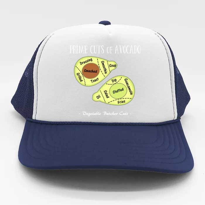 Prime Cuts Of Avocado Butcher Cuts Vegetarian Vegan Cool Gift Trucker Hat