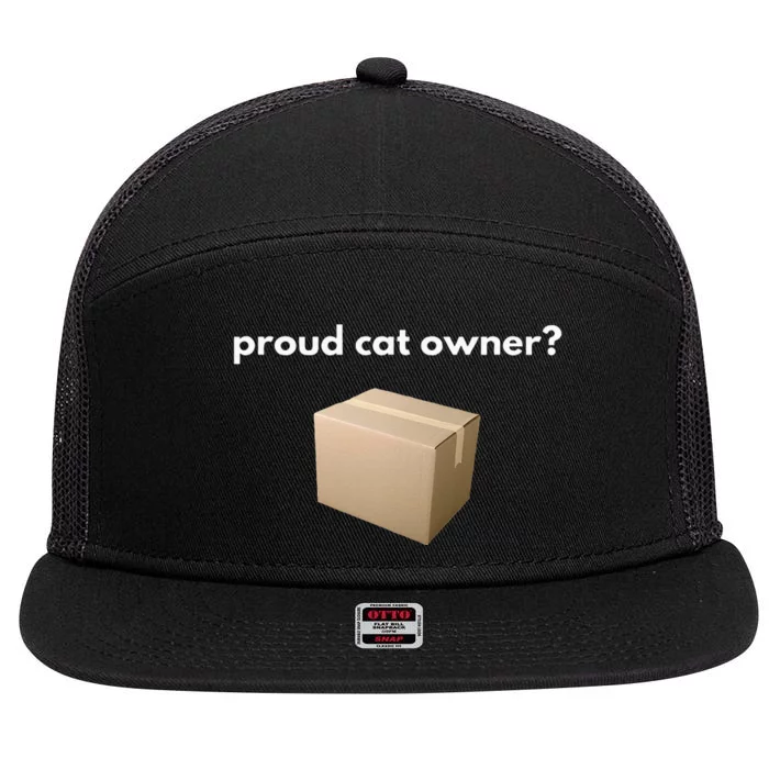 Proud Cat Owner Schrodingers Cat Funny 7 Panel Mesh Trucker Snapback Hat