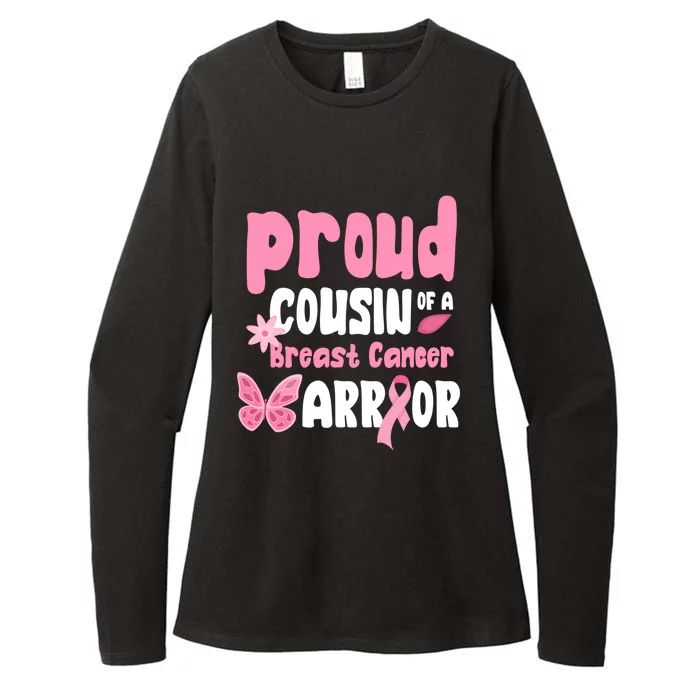 Proud Cousin Of A Breast Cancer Warrior Gift Womens CVC Long Sleeve Shirt