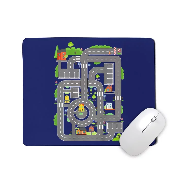 Play Cars On Dads Back Play Mat Car Race Track ( On Back) Mousepad