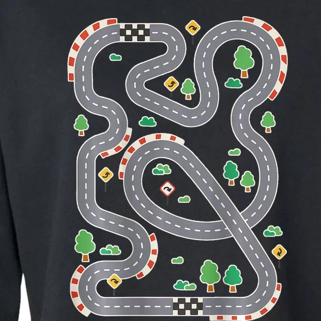 Play Cars On Daddys Back Race Track Back Massage For Dads Cropped Pullover Crew